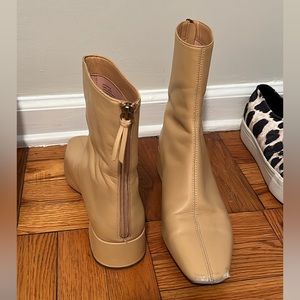 J Crew tan leather boots / booties women’s size 10